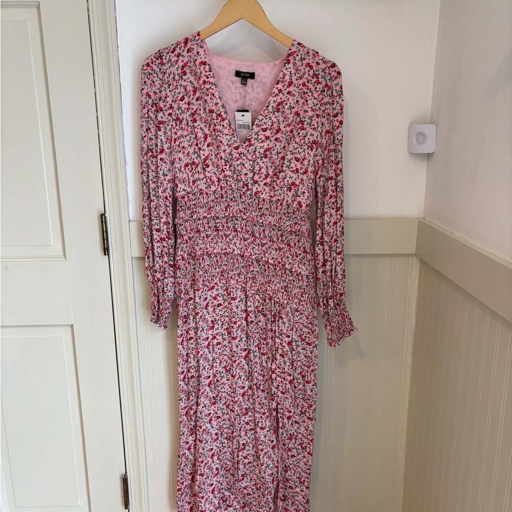 AFRM Pink Floral Long Sleeve Dress